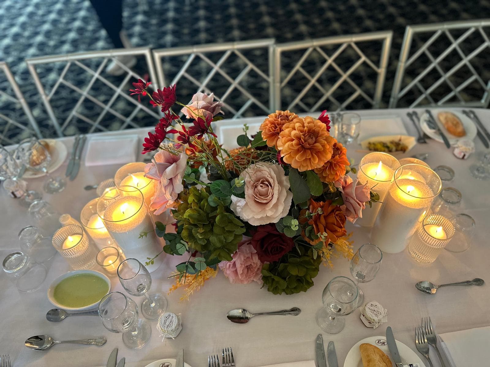 Autumn candle centrepiece