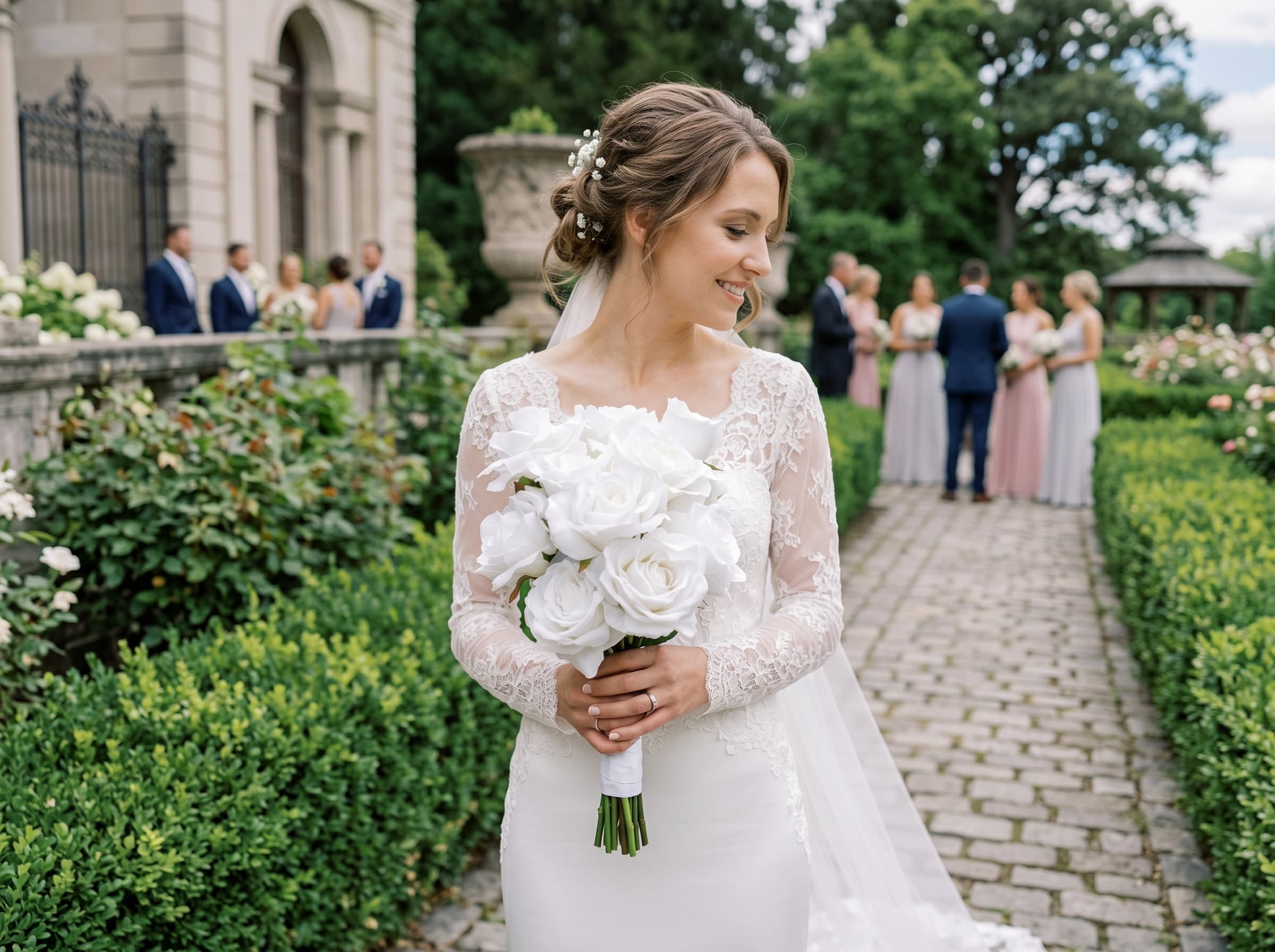 Garden bridal party