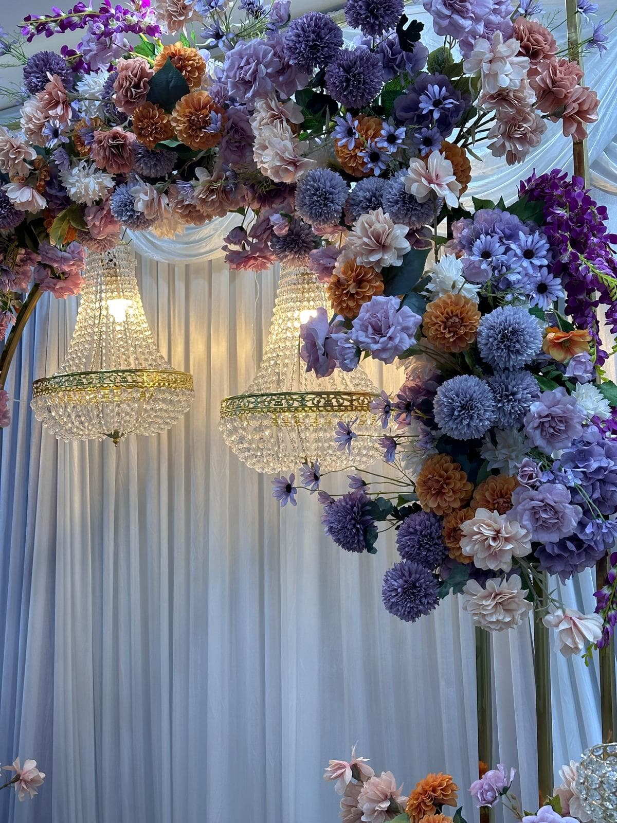 Lavender & Dahlia Chandelier Arch